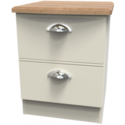 Crowndale Victoria 2 Drawer Cream Ash and Oak Compact Bedside Cabinet - Wilko - thumbnail 5