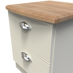 Crowndale Victoria 2 Drawer Cream Ash and Oak Compact Bedside Cabinet - Wilko - thumbnail 7