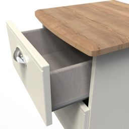 Crowndale Victoria 2 Drawer Cream Ash and Oak Compact Bedside Cabinet - Wilko - thumbnail 6