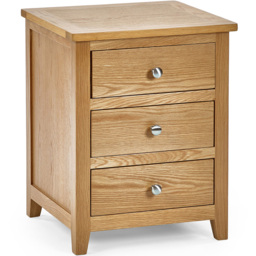 Julian Bowen Mallory 3 Drawer Bedside Table - Brown - Wilko - thumbnail 3