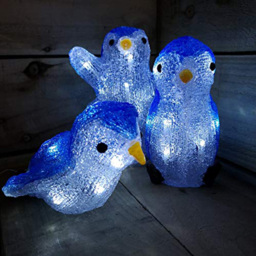Samuel Alexander 30 Ice White LED Acrylic Penguins Christmas Decoration Set of 3 - Size: 23 x 23 x 5cm - Wilko - thumbnail 4