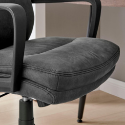 Furniturebox Racicot Black Faux Leather Office Chair - Size: 67 x 61 x 67cm - Wilko - thumbnail 4