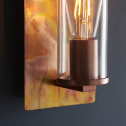 Merano Palermo Copper Patina and Clear Glass Wall Lamp - Size: 13.8 x 14 x 25cm - Brown - Wilko - thumbnail 5