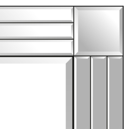 Milton Square Corner Bevelled All Glass Full Length Mirror 174 x 85cm - Black - MirrorOutlet - Wilko - thumbnail 4