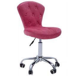 Premier Housewares Pink Velvet Buttoned Home Office Chair - Size: 42 x 51 x 100cm - Multi - Interiors by Premier - Wilko - thumbnail 3