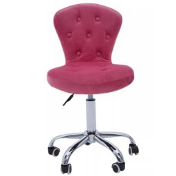 Premier Housewares Pink Velvet Buttoned Home Office Chair - Size: 42 x 51 x 100cm - Multi - Interiors by Premier - Wilko - thumbnail 4