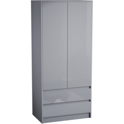 Vida Designs Glinton 2 Door 2 Drawer Grey Wardrobe - Size: 2 Door, 2 Drawer - Wilko - thumbnail 3