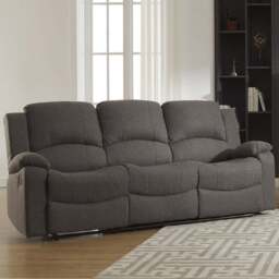 Marldon 3 Seater Dark Grey Manual Recliner Sofa - Artemis Home - Wilko - thumbnail 1