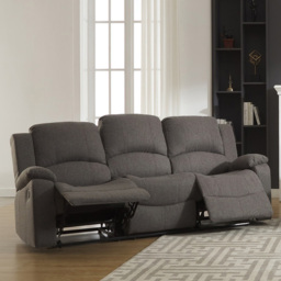 Marldon 3 Seater Dark Grey Manual Recliner Sofa - Artemis Home - Wilko - thumbnail 3