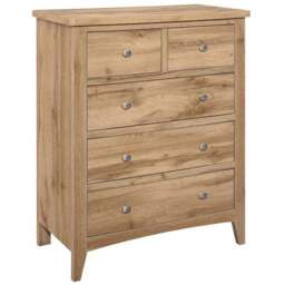 Hampstead 5 Drawer Wooden Storage Chest - Brown - Birlea - Wilko - thumbnail 3