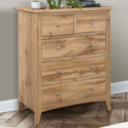 Hampstead 5 Drawer Wooden Storage Chest - Brown - Birlea - Wilko - thumbnail 1