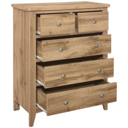 Hampstead 5 Drawer Wooden Storage Chest - Brown - Birlea - Wilko - thumbnail 5