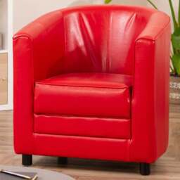 Artemis Home Aspen Red Faux Leather Tub Chair - Size: Single - Wilko - thumbnail 1