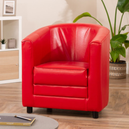 Artemis Home Aspen Red Faux Leather Tub Chair - Size: Single - Wilko - thumbnail 4