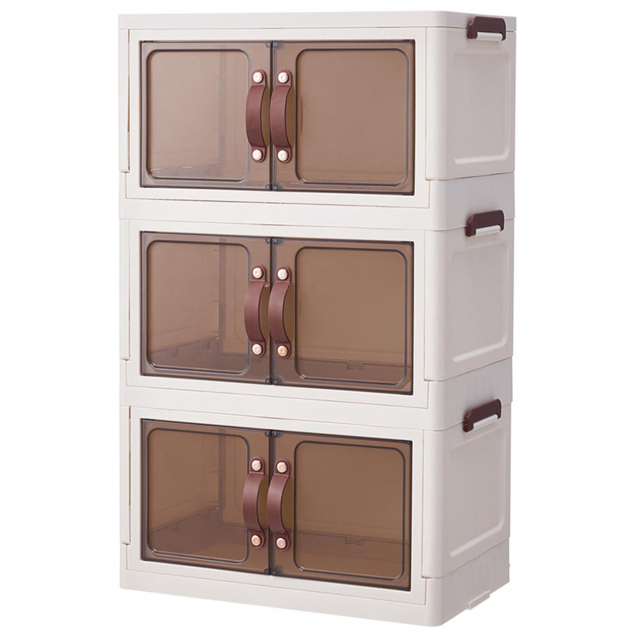 H&O Direct 6 Door Plastic Desk Organizer Storage Box - Size: 51.5 x 32 x 18.5cm - Brown - Wilko - image 1