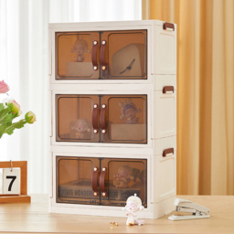 H&O Direct 6 Door Plastic Desk Organizer Storage Box - Size: 51.5 x 32 x 18.5cm - Brown - Wilko - thumbnail 3