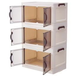 H&O Direct 6 Door Plastic Desk Organizer Storage Box - Size: 51.5 x 32 x 18.5cm - Brown - Wilko - thumbnail 4