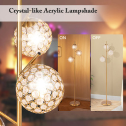 Costway Golden 3 Globe Acrylic Floor Lamp - Size: 169 x 28 x 28cm - Wilko - thumbnail 6