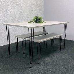 Kosy Koala 4 Seater Wood Rectangular Dining Bench Set Grey - Multi - Wilko - thumbnail 6