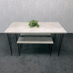 Kosy Koala 4 Seater Wood Rectangular Dining Bench Set Grey - Multi - Wilko - thumbnail 5