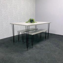 Kosy Koala 4 Seater Wood Rectangular Dining Bench Set Grey - Multi - Wilko - thumbnail 7