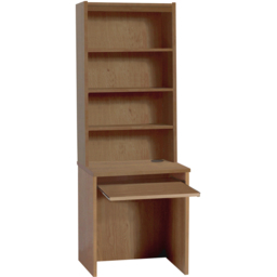 R White Cabinets 4 Shelf Small Laptop Desk with Keyboard Tray and Hutch Brown - Size: 182.8 x 60 x 54cm - Wilko - thumbnail 3