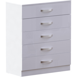 Vida Designs Hulio 5 Drawer White Chest of Drawers - Wilko - thumbnail 3
