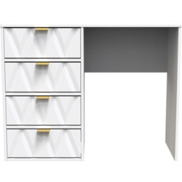 Crowndale Diamond Ready Assembled 4 Drawer Vanity Desk Matt White - Size: 40 x 97 x 76cm - Wilko - thumbnail 3