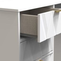 Crowndale Diamond Ready Assembled 4 Drawer Vanity Desk Matt White - Size: 40 x 97 x 76cm - Wilko - thumbnail 7