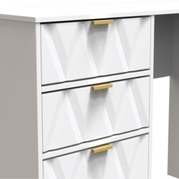 Crowndale Diamond Ready Assembled 4 Drawer Vanity Desk Matt White - Size: 40 x 97 x 76cm - Wilko - thumbnail 6