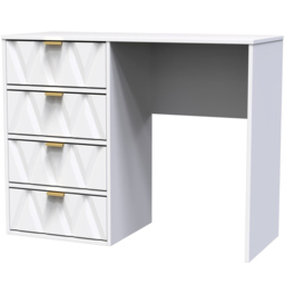 Crowndale Diamond Ready Assembled 4 Drawer Vanity Desk Matt White - Size: 40 x 97 x 76cm - Wilko - thumbnail 5