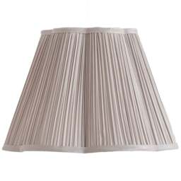 ValueLights Loralei Light Grey Pleated Faux Silk Scalloped Large Shade - Size: 25 x 35.5 x 35.5cm - Wilko