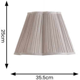 ValueLights Loralei Light Grey Pleated Faux Silk Scalloped Large Shade - Size: 25 x 35.5 x 35.5cm - Wilko - thumbnail 6