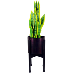 Botanik Gold and Black Metal Planter with Stand 38.5 x 18cm - Size: 38.5 x 18 x 18cm - Wilko - thumbnail 5