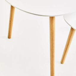 Interiors by Premier Nostra Gloss White and Natural Nest of Tables Set of 2 - Size: 60 x 60 x 48cm - Multi - Wilko - thumbnail 6