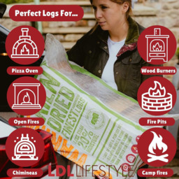 Warma Kiln Dried Finest Hardwood Logs 63L - Size: 80 x 40 x 25cm - brown - Wilko - thumbnail 4