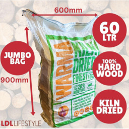 Warma Kiln Dried Finest Hardwood Logs 63L - Size: 80 x 40 x 25cm - brown - Wilko - thumbnail 6