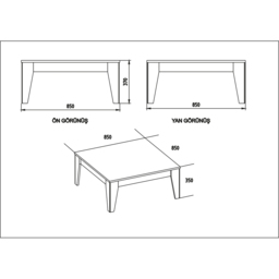 Decorotika Lorenz Black Marble Effect and Walnut Marble Effect Coffee Table - Size: 35 x 85 x 85cm - Multi - Wilko - thumbnail 6