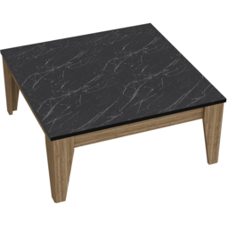 Decorotika Lorenz Black Marble Effect and Walnut Marble Effect Coffee Table - Size: 35 x 85 x 85cm - Multi - Wilko - thumbnail 3