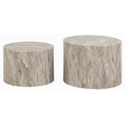 Florence Dice Round Grey Marble Coffee Table Set of 2 - Furniture To Go - Wilko - thumbnail 4