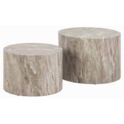 Florence Dice Round Grey Marble Coffee Table Set of 2 - Furniture To Go - Wilko - thumbnail 3