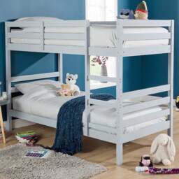 Home Source Hendon Single Grey Children Wooden Single Bunk Bed - Wilko