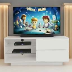 Centurion Supports Gallus 2 Drawer 3 Shelf Gloss White TV Unit - Size: 47.5 x 110 x 39.5cm - Wilko
