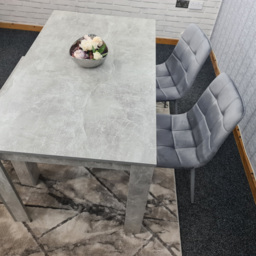 Kosy Koala 4 Seater Velvet Dining Bench Set Stone Grey Effect and Grey - Portland - Wilko - thumbnail 6