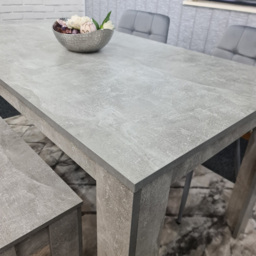 Kosy Koala 4 Seater Velvet Dining Bench Set Stone Grey Effect and Grey - Portland - Wilko - thumbnail 3