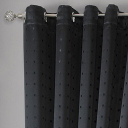 wilko Madison Black Ring Top Curtains 168 x 137cm - Size: W 168 x D 137cm - Alan Symonds & Co - thumbnail 3