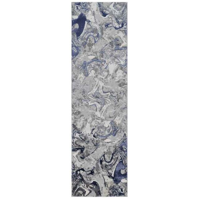 Desire Rugs Solarius Navy Living Room Abstract Area Rug 60 x 220m - Size: 60 x 220cm - Wilko - image 1