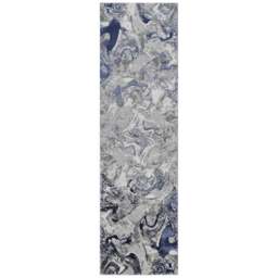 Desire Rugs Solarius Navy Living Room Abstract Area Rug 60 x 220m - Size: 60 x 220cm - Wilko - thumbnail 1