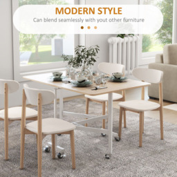 HOMCOM 6 Seater Oak Drop Leaf Dining Table - Yellow - Wilko - thumbnail 7