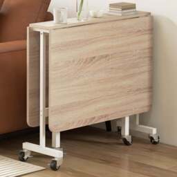 HOMCOM 6 Seater Oak Drop Leaf Dining Table - Yellow - Wilko